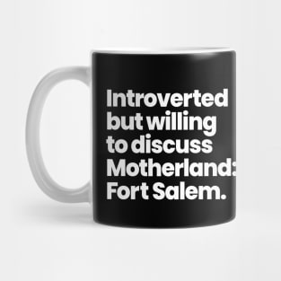 Social distancing but willing to discuss Motherland: Fort Salem Mug